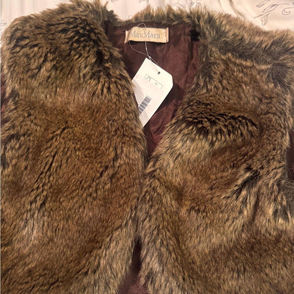 MAX MARA Fur Vest Bolero - Picture 6 of 9